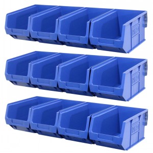 Parts Bins & Wall Rail Set 12 x Size 3